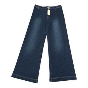 Z Supply Jeans Size 30 Rilynn Wide Leg Trousers Denim Blue Dark Rinse Dri